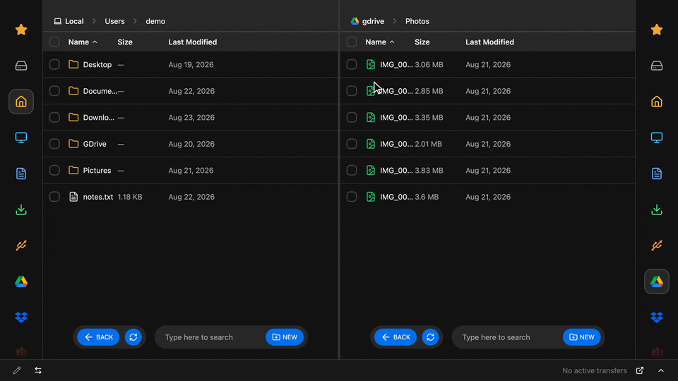 Batch renaming files selected in the Commander