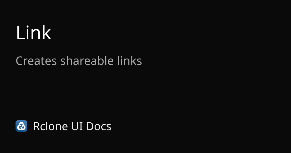 Link | Rclone CLI