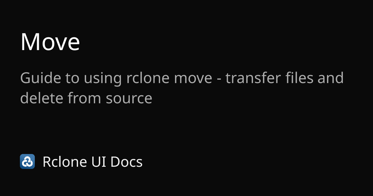 Move | Rclone CLI