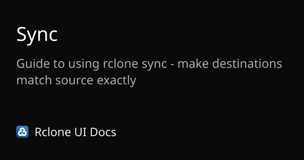Sync | Rclone CLI