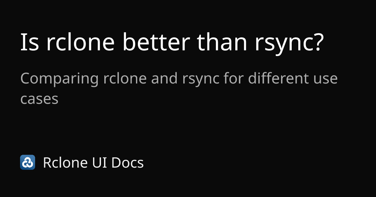 Is rclone better than rsync? | Rclone CLI