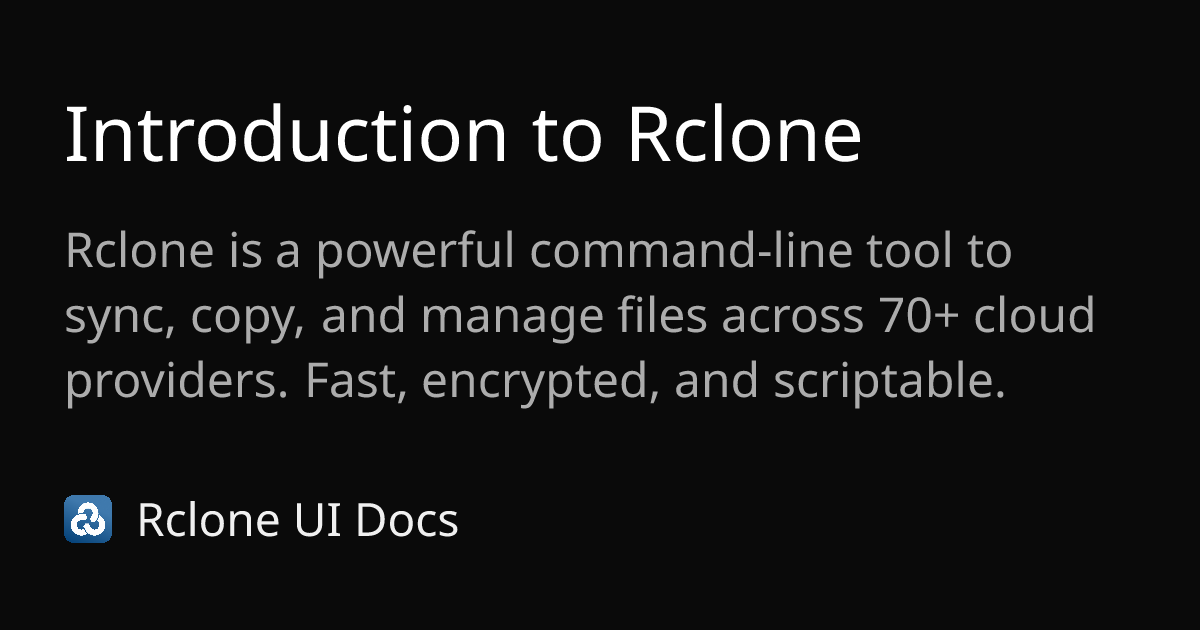 Introduction to Rclone | Rclone CLI