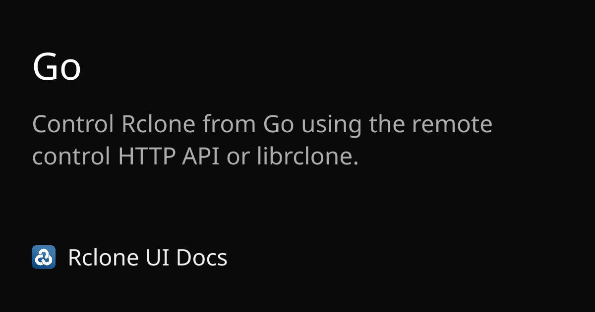 Go | Rclone CLI