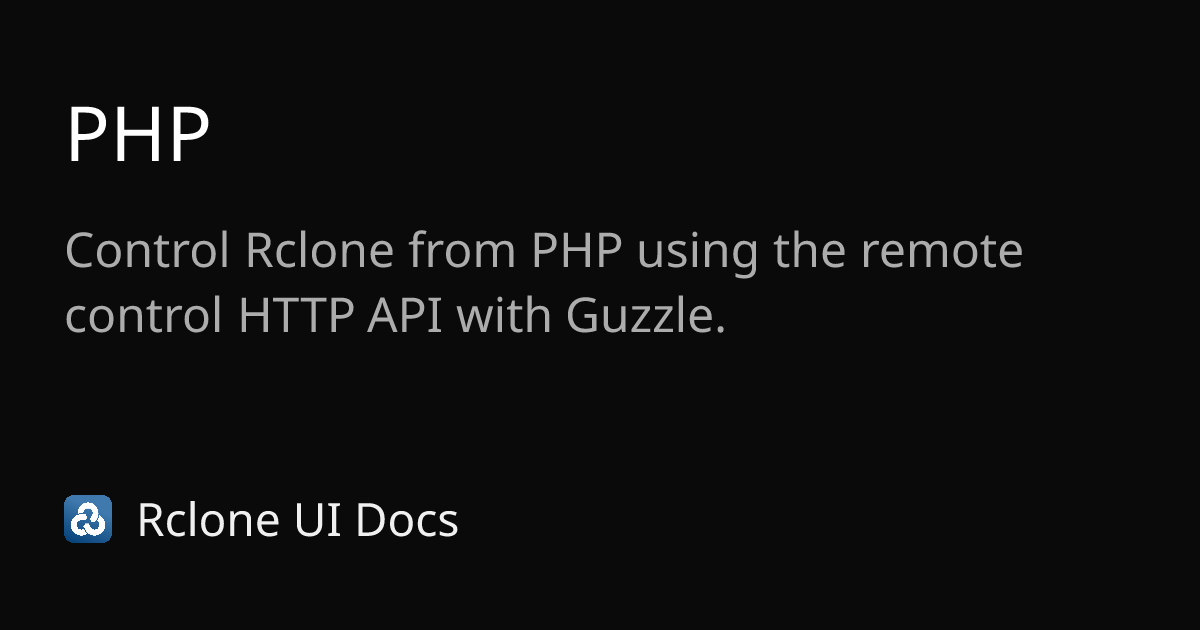 PHP | Rclone CLI